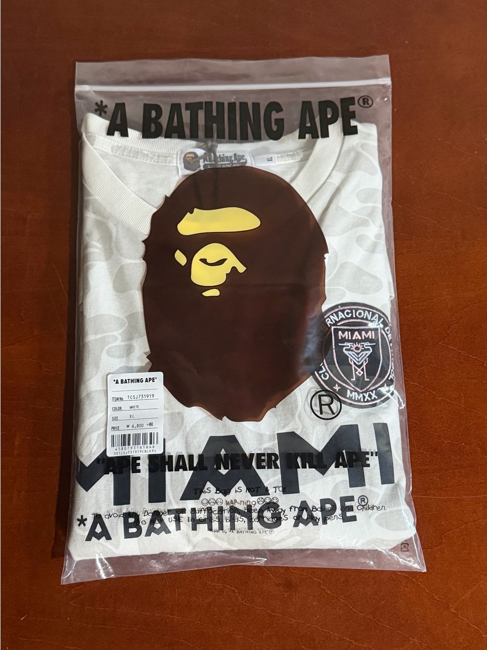Bape x Inter Miami FC White Camo Tee XL
